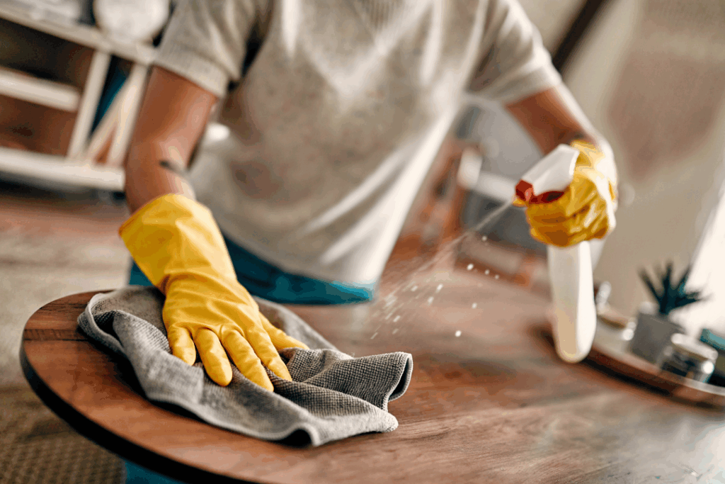 New Hampshire family enjoying a fresh, clean living room after Maid For You cleaning service